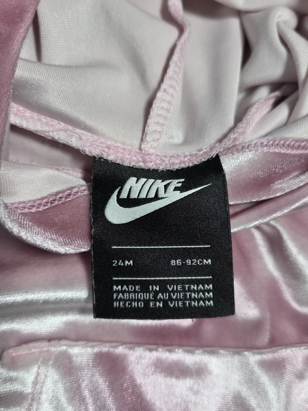 Nike Toddler Girls' 2-Piece Pink Smoke Velour Tracksuit Sz 24months